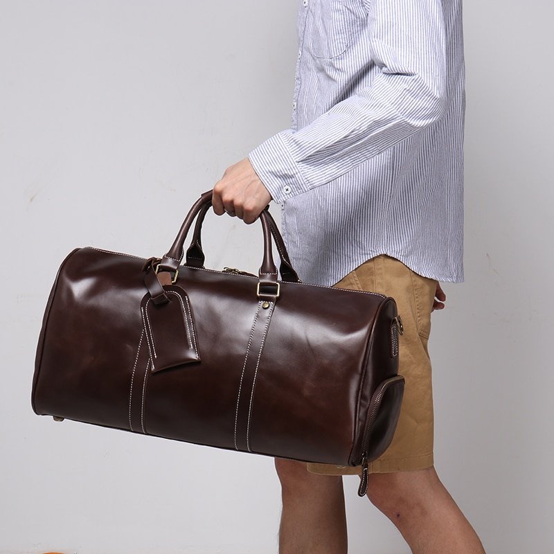 Travel Bag First Layer Leather Handbag Duffel Bag