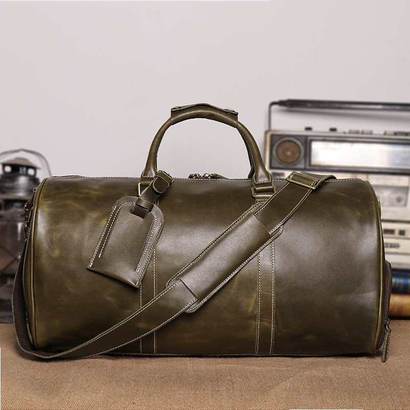 Travel Bag First Layer Leather Handbag Duffel Bag