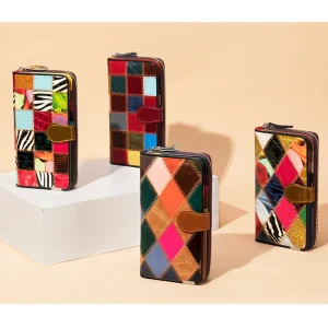 Fashion Patchwork Purse Long Wallet for Women