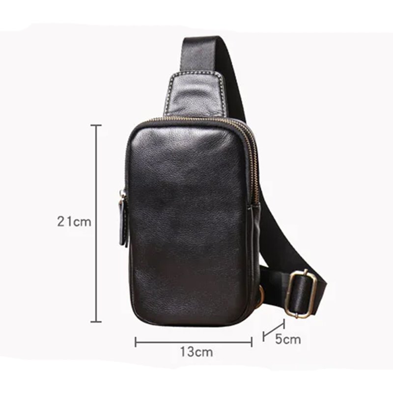 Genuine Leather Chest Bag Shoulder Bag Backpack for Men Casual - Image 5