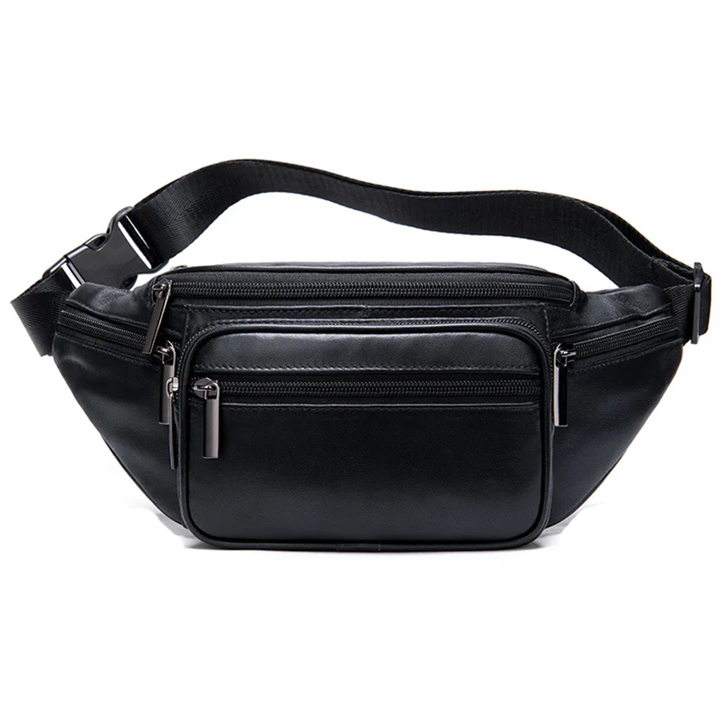 Genuine Leather Chest Bag Waist Bag for Women Men Riding Sport Fanny Pack