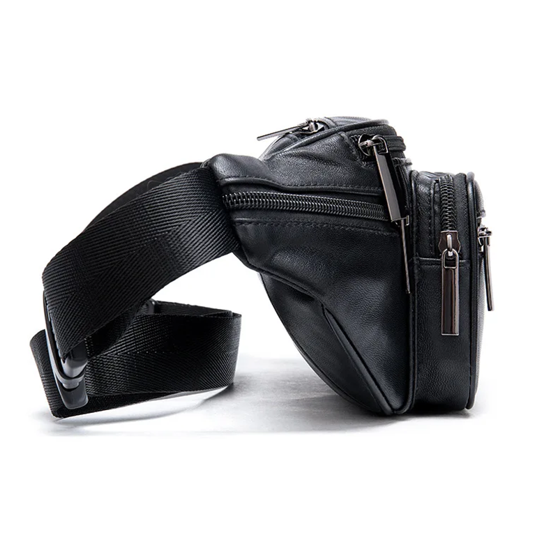 Genuine Leather Chest Bag Waist Bag for Women Men Riding Sport Fanny Pack