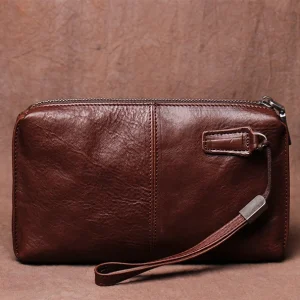 Genuine Leather Soft Leather Clutch Bag Long Wallet for Men