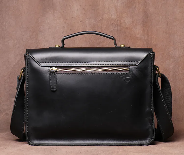 Genuine Leather Vintage Handbag, Crossbody Bag For Men