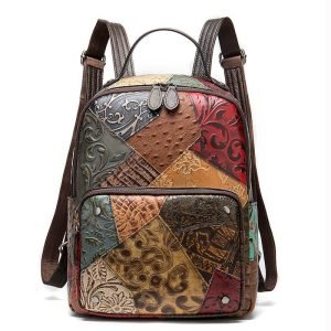 Colorful Patchwork Backpack For Women