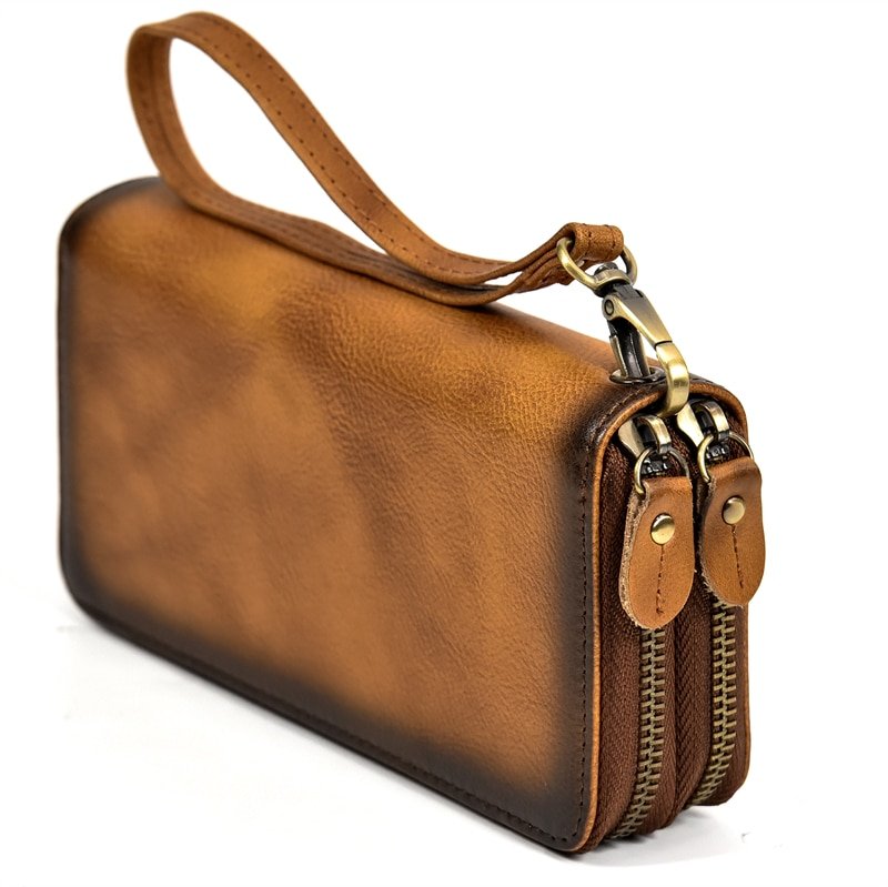 Retro Crazy Horse Leather Purse Wallet for Men