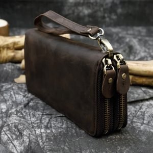 Retro Crazy Horse Leather Purse Wallet for Men