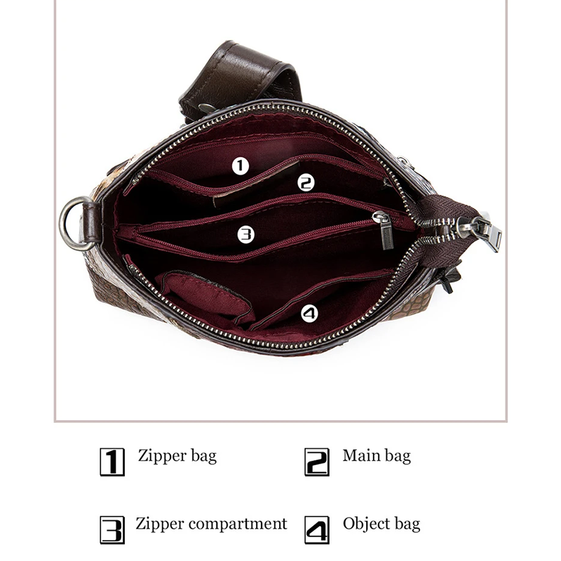 Leather Patchwork Sling Bag Shoulder Bag for Women
