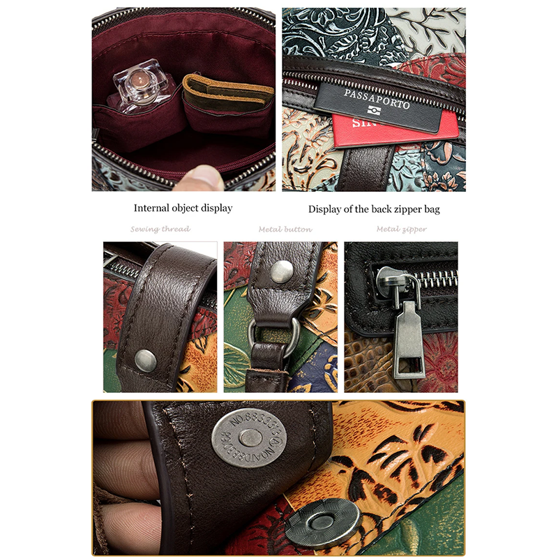 Leather Patchwork Sling Bag Shoulder Bag for Women