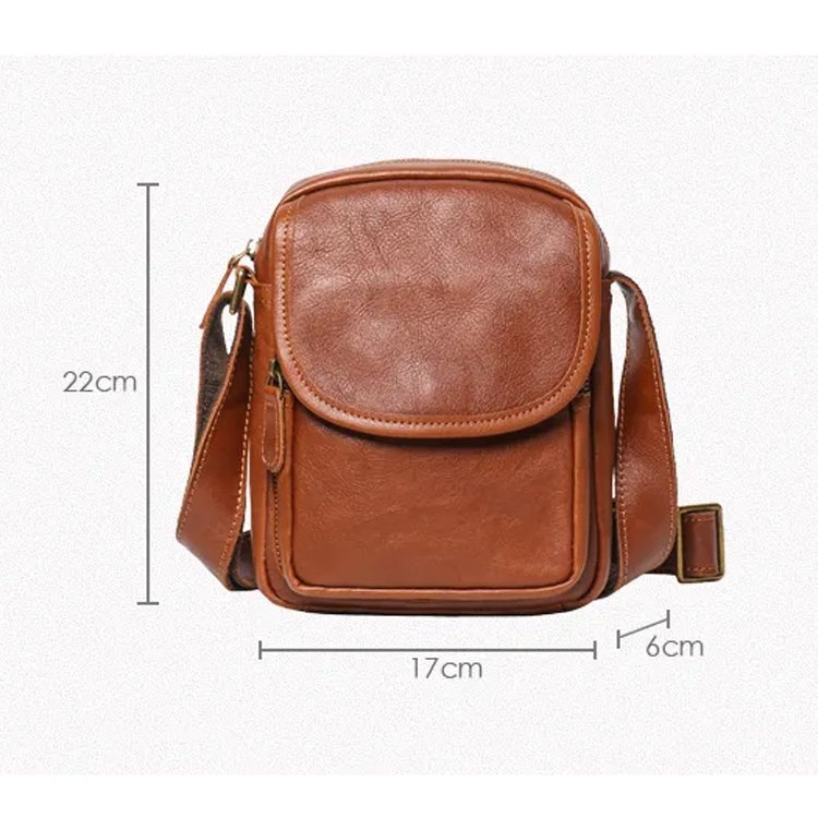 Leather Zipper Men's Shoulder Bag (1)