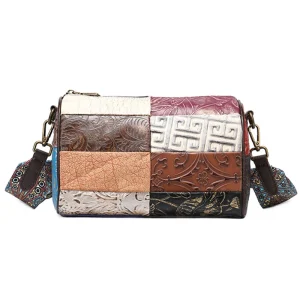 Patchwork Leather Sling Bags Shoulder Bag for Women