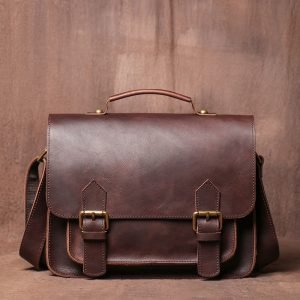 Genuine Leather Vintage Handbag, Crossbody Bag For Men