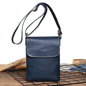 Leather Small Vintage Sling Phone Key Pocket Bag for MenWomen