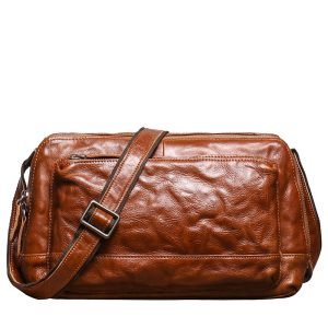 Genuine Leather Messenger Bag Single Shoulder Bag for Men