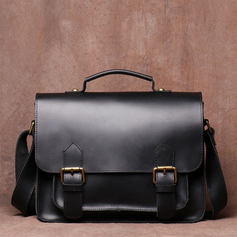 Genuine Leather Vintage Handbag, Crossbody Bag For Men