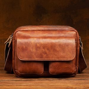 Leather Shoulder Messenger Bags, Crossbody Bag For Men