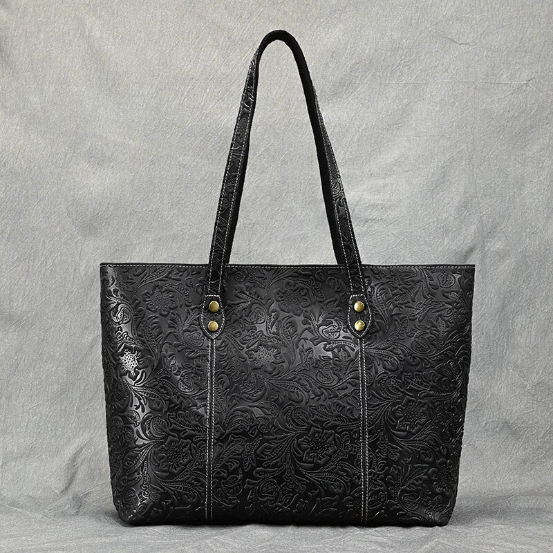 Waterproof Handbag Shoulder Bag Tote Bag for Women Retro Genuine Leather