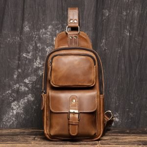 Men's Chest Bag Crazy Horse Leather