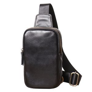 Genuine Leather Chest Bag Shoulder Bag Backpack for Men Casual
