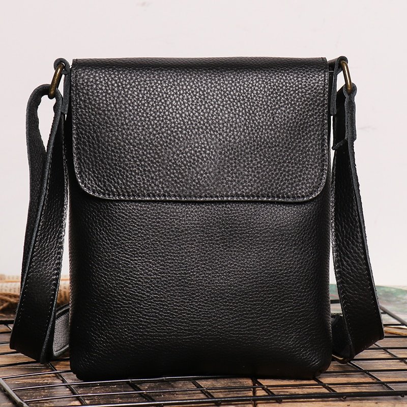 Genuine Leather Daily Casual Shoulder Bag for Men