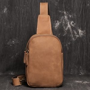 Genuine Leather Men's Chest Pack Shoulder Bag