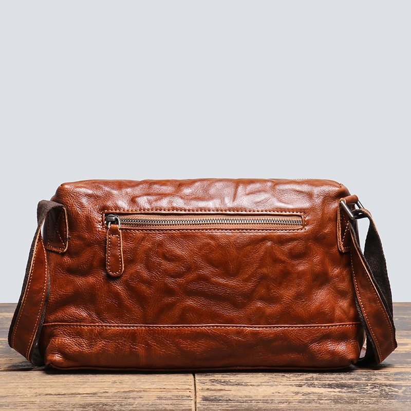 Genuine Leather Messenger Bag Single Shoulder Bag for Men