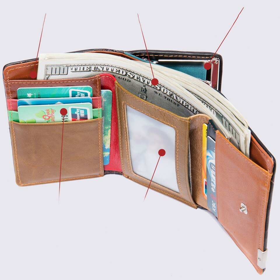 Cowhide Coin Purse for Ladies Leather Women Wallets with Patchwork Designer