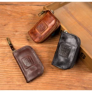 Vegetable Tanned Leather Coin Purse, Car Key Cover