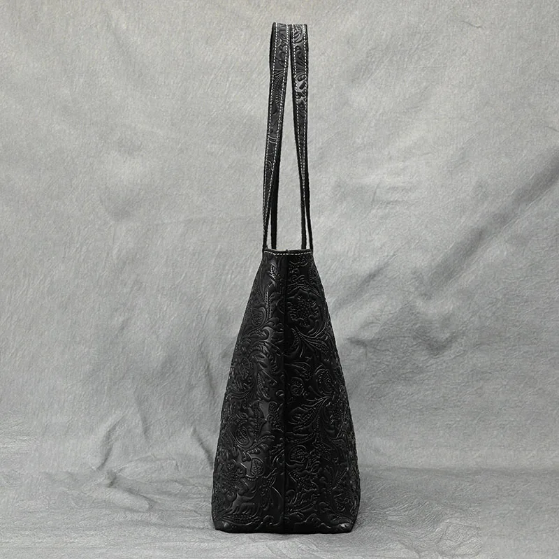 Waterproof Handbag Shoulder Bag Tote Bag for Women Retro Genuine Leather