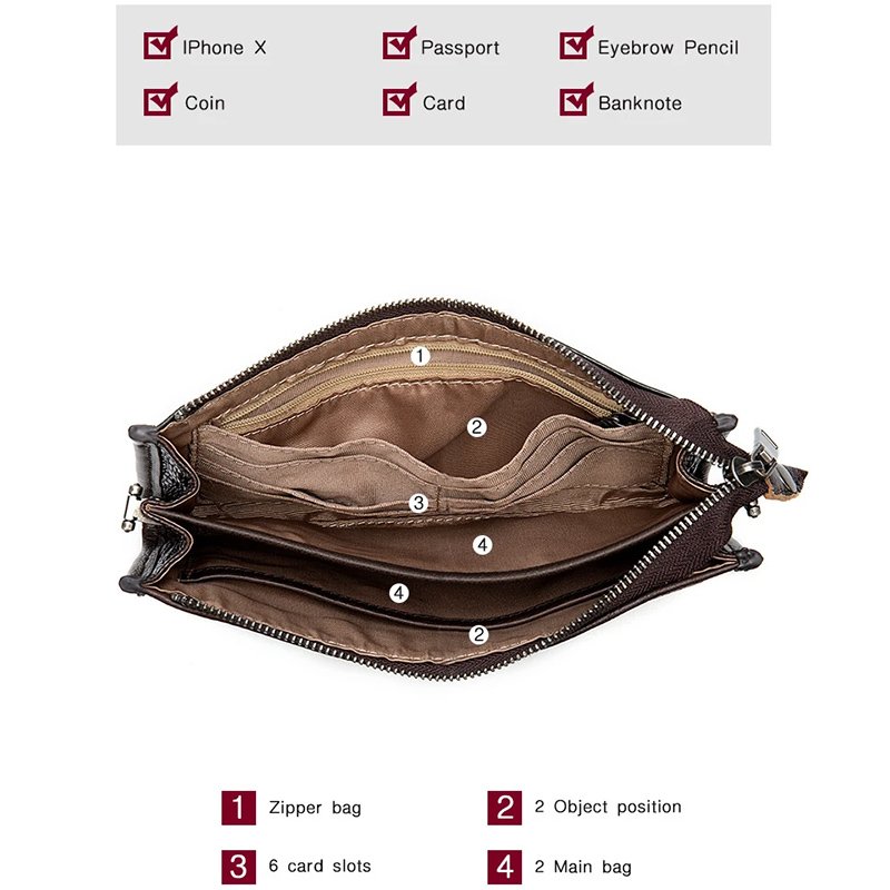 Women's Long Wallet Clutch Bag with Strap Bohemian Style