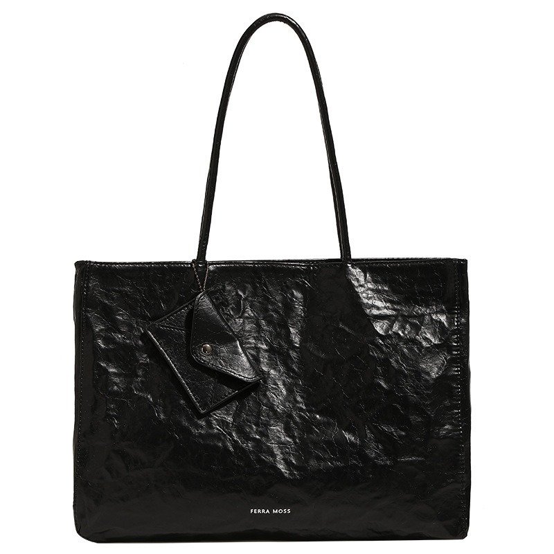 Tote Bags New In PU Oil Wax Skin Wrinkles Letter