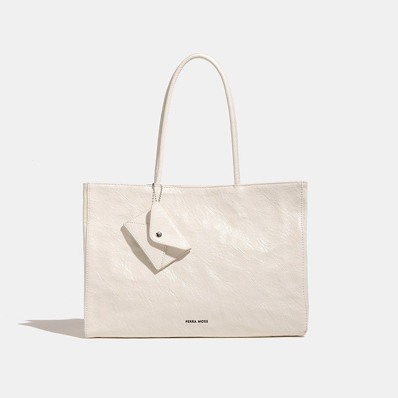 Tote Bags New In PU Oil Wax Skin Wrinkles Letter