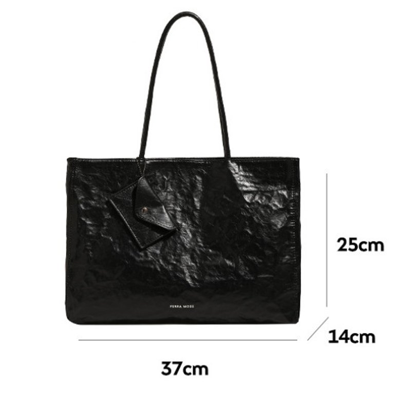 Tote Bags New In PU Oil Wax Skin Wrinkles Letter