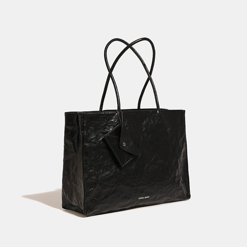 Tote Bags New In PU Oil Wax Skin Wrinkles Letter