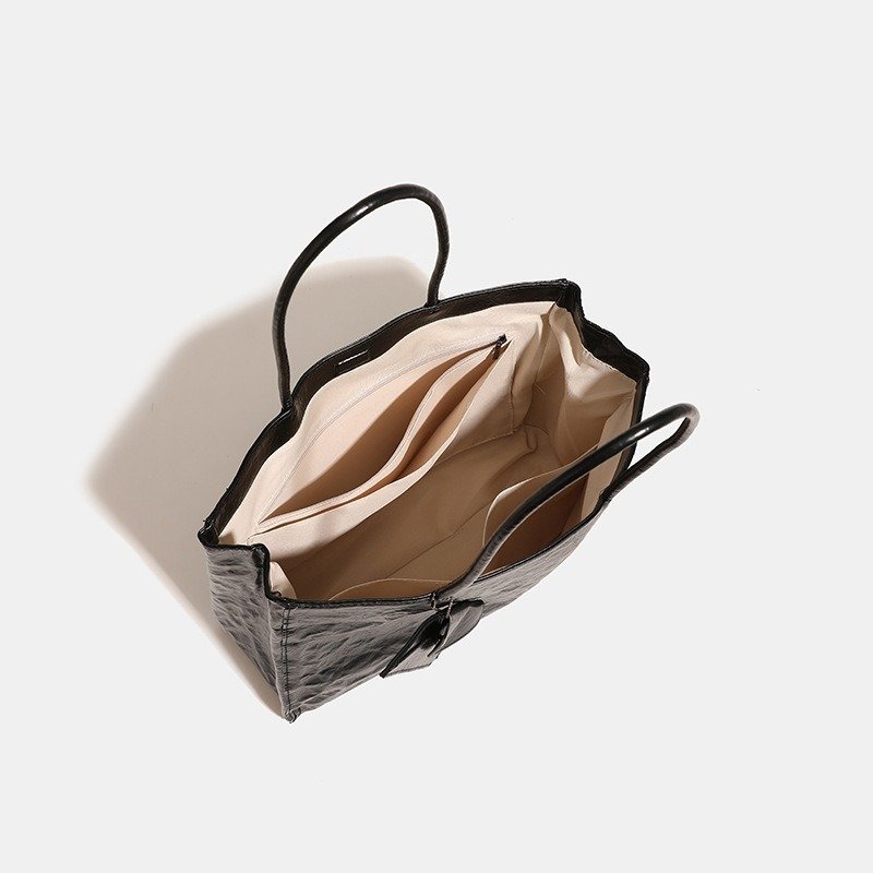 Tote Bags New In PU Oil Wax Skin Wrinkles Letter